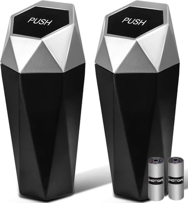HOTOR Car Trash Can with Lid - 2 Pack